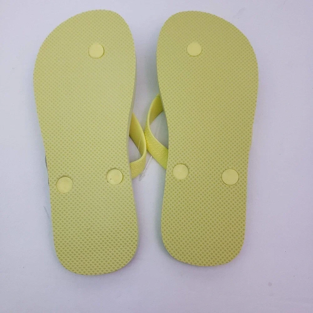 Old Navy Girls Size 3/4Y Yellow Slip On Casual Flip Flop Sandals
